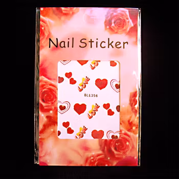 Nail tattoos blandade, BLE356 hjärtan