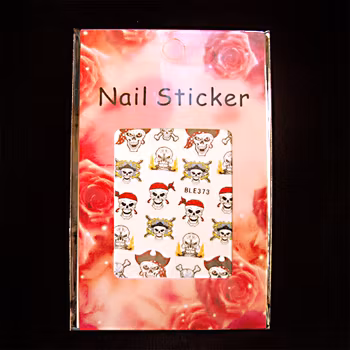 Nail tattoos blandade, BLE373 döskallar