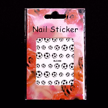 Nail tattoos blandade, BLE468 fotbollar