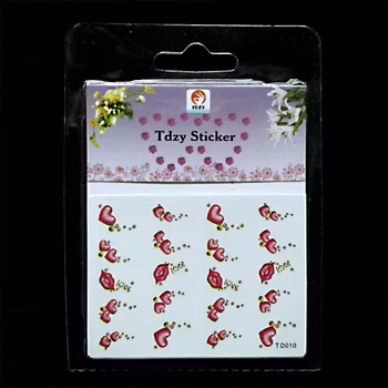 Nail tattoos blandade, TD010 hjärtan