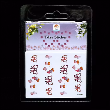 Nail tattoos blandade, TD040 rosetter & hjärtan