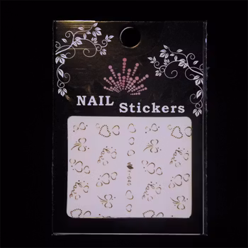 Nail tattoos guld, Y-040 hjärtan