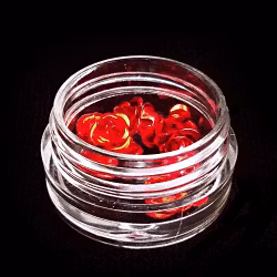 3d blommor i metall, röda