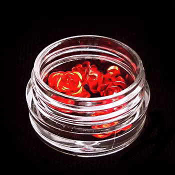 3d blommor i metall, röda