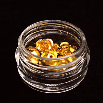 3d blommor i metall, guld