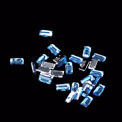 Rhinestones rektanglar i påse, blå