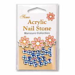 Rhinestones holo 24 st runda, 4 mm blå