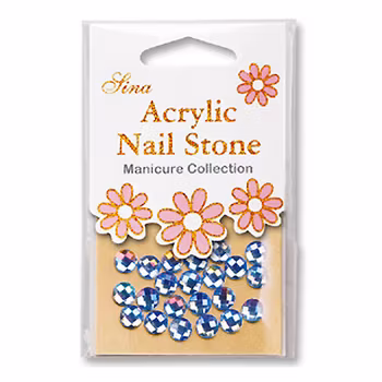 Rhinestones holo 24 st runda, 4 mm blå