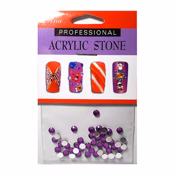 48 st runda rhinestones 4 mm, lila