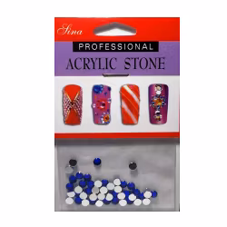 48 st runda rhinestones 4 mm, mörkblå