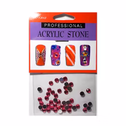 48 st runda rhinestones 4 mm, mörkrosa