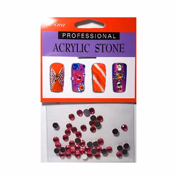 48 st runda rhinestones 4 mm, mörkrosa