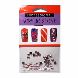 48 st runda rhinestones 4 mm, rosa