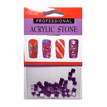 48 st rhinestones kvadrat 4 mm, lila