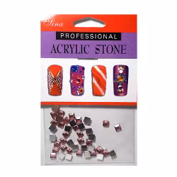 48 st rhinestones kvadrat 4 mm, rosa