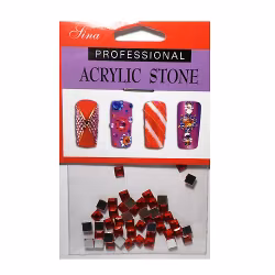 48 st rhinestones kvadrat 4 mm, röd