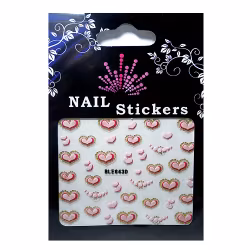 Nagelstickers blandade, BLE643D hjärtan