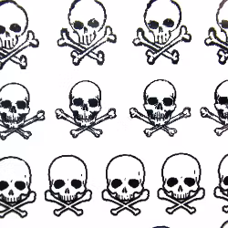 Nail tattoos svarta, BLE1196 döskallar