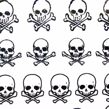 Nail tattoos svarta, BLE1196 döskallar