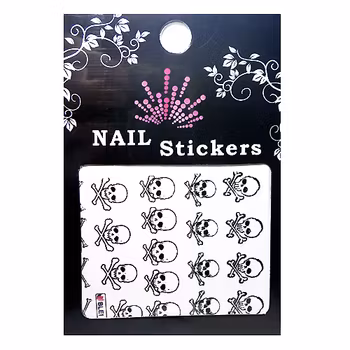 Nail tattoos svarta, BLE1196 döskallar