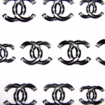 Nail tattoos svarta, BLE1182 Chanel