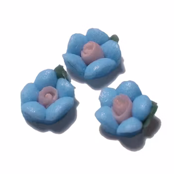 3d blommor i keramik, blå