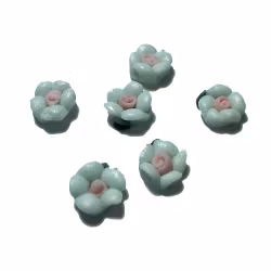 3d blommor i keramik, ljusgrön