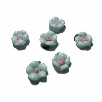 3d blommor i keramik, ljusgrön