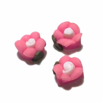 3d blommor i keramik, mörkrosa