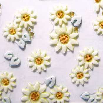 Nagelstickers vita, BLE641D blommor