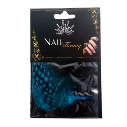 Nailart Fjädrar, blå