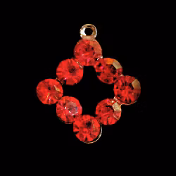 Nagelsmycke, röd kvadrat