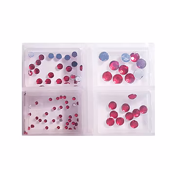 Rhinestones Fyra Storlekar, röda