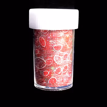 Nagelfolie nr26, rött och silver