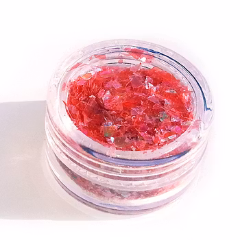 Mylar Glitter Flakes, röd