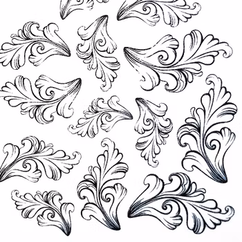 Nail tattoos svarta, C024