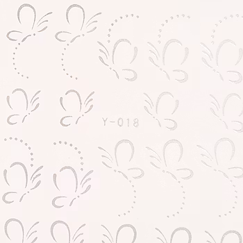 Nail tattoos silver, Y-018 fjäril