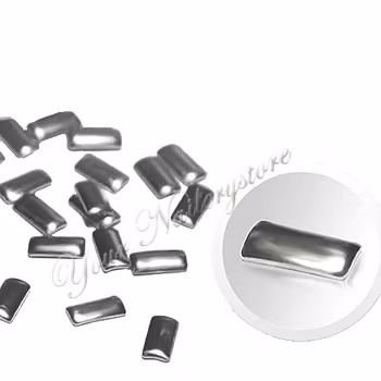 Metalldekorationer nailart rektanglar ca 50st, silver
