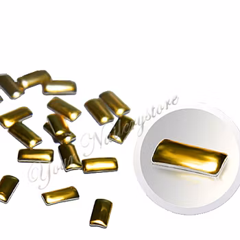 Metalldekorationer nailart rektanglar ca 50st, guld