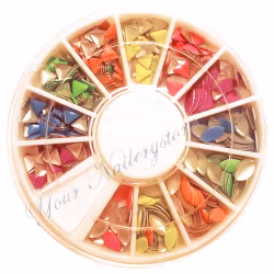 Metalldekorationer neon hel snurra, trianglar & ovaler