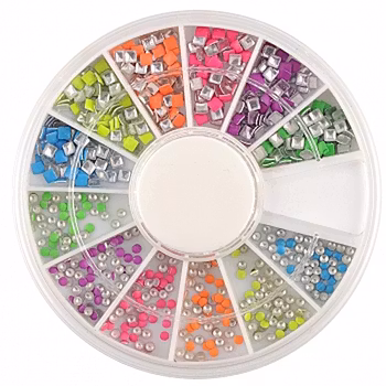 Metalldekorationer neon hel snurra, prickar & fyrkanter