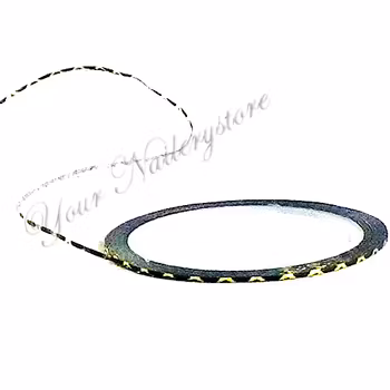 Striping tape, svart med guldmönster