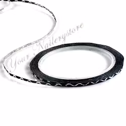 Striping tape, svart med silvermönster