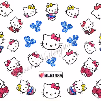 Nail tattoos blandade, BLE1985 Hello Kitty