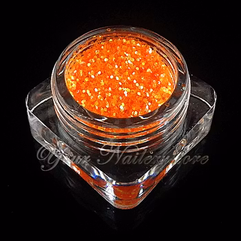 Glitter flakes neon 1mm, orange