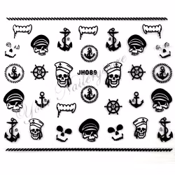 Nagelstickers svarta, JH089 döskallar