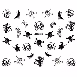 Nagelstickers svarta, JH086 döskallar