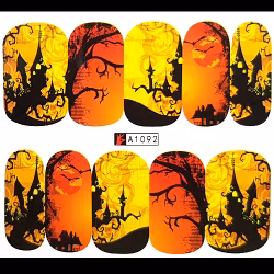Nail tattoos halloween, A1092