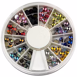 Rhinestones Runda 4mm, mixade färger