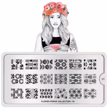 MoYou London Stämpelplatta - Flower Power 01